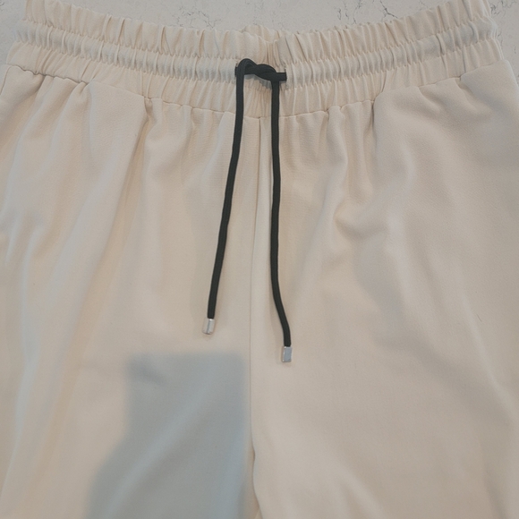 Zara Men's cream with black details draw string cuffed jogger pants size XL - Picture 8 of 16